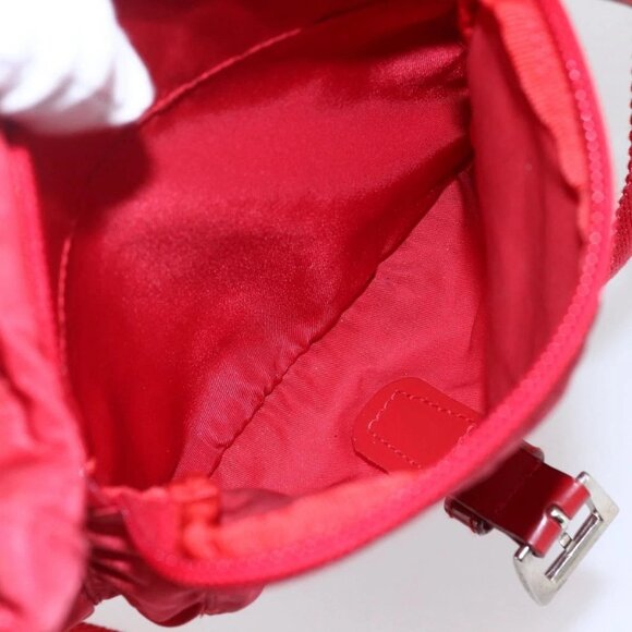 PRADA Shoulder Bag Nylon Red Silver Auth 146771 - Picture 12 of 16